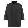 Chef Designs Eight Pearl Button Black Chef Coat